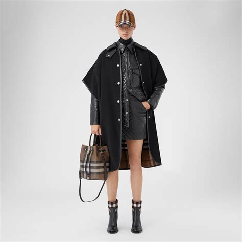 burberry solid to check cape size xs s|Burberry Check wool cape.